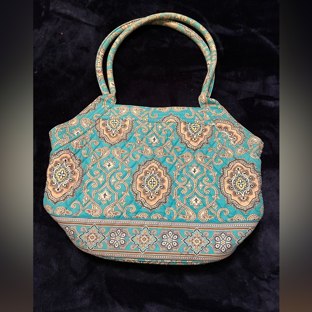 Vera Bradley Totally Turq Tote Purse Mint Condition